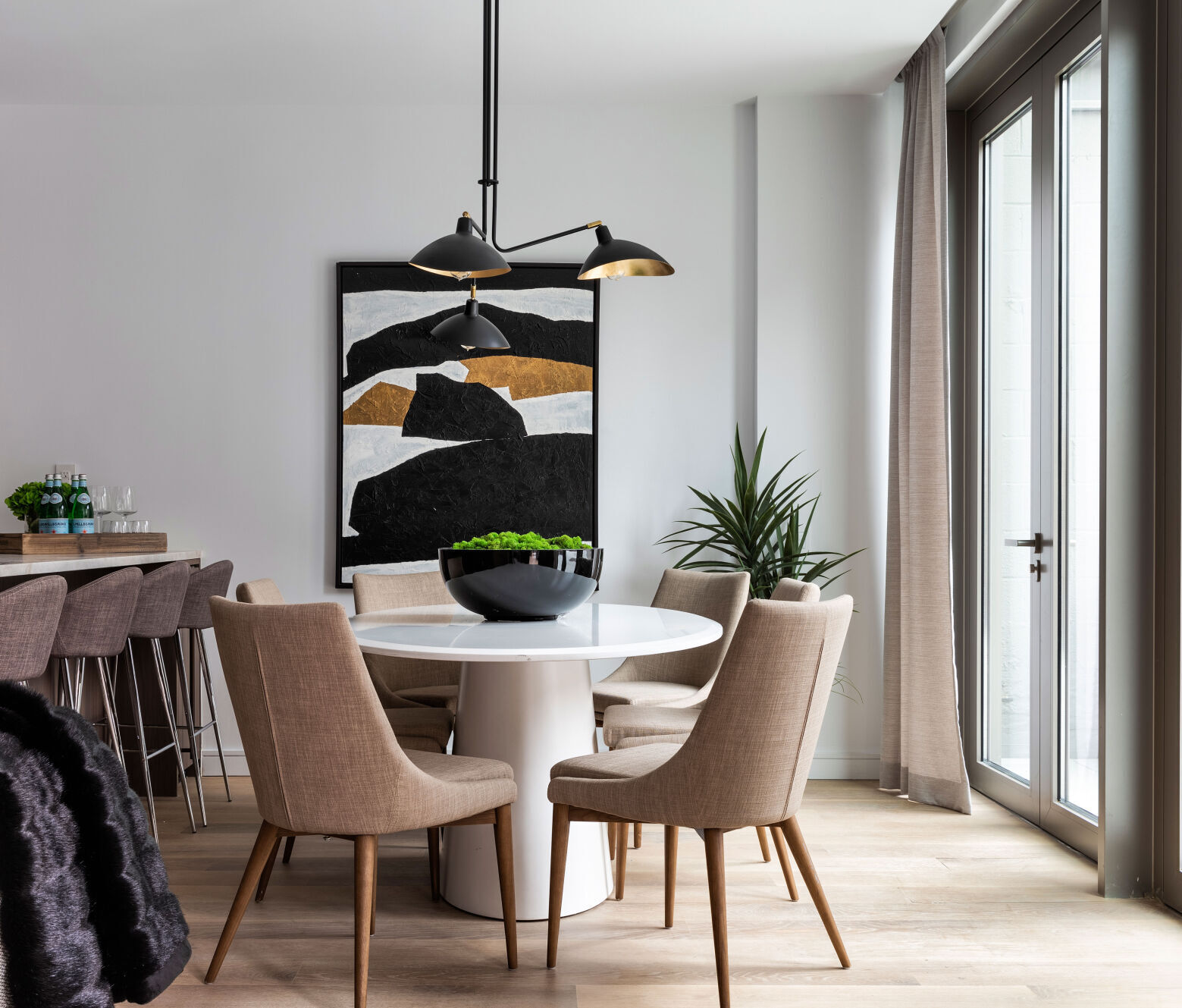 Add a chandelier or ceiling pendant
